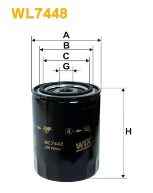 WIX FILTERS alyvos filtras WL7448